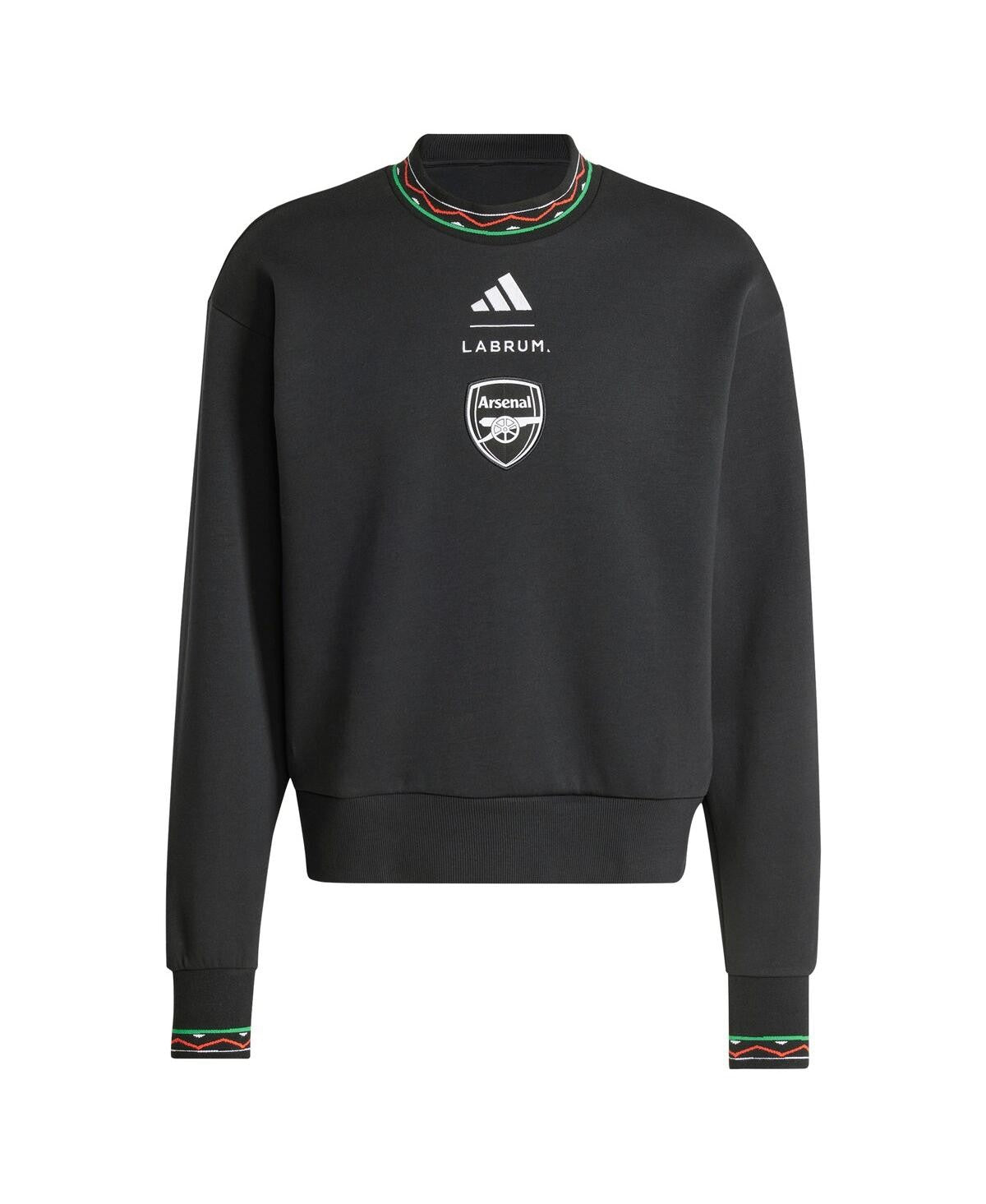 Men's Arsenal adidas X Labrum London 2024/25 Seasonal Pullover Sweatshirt, Black, Large