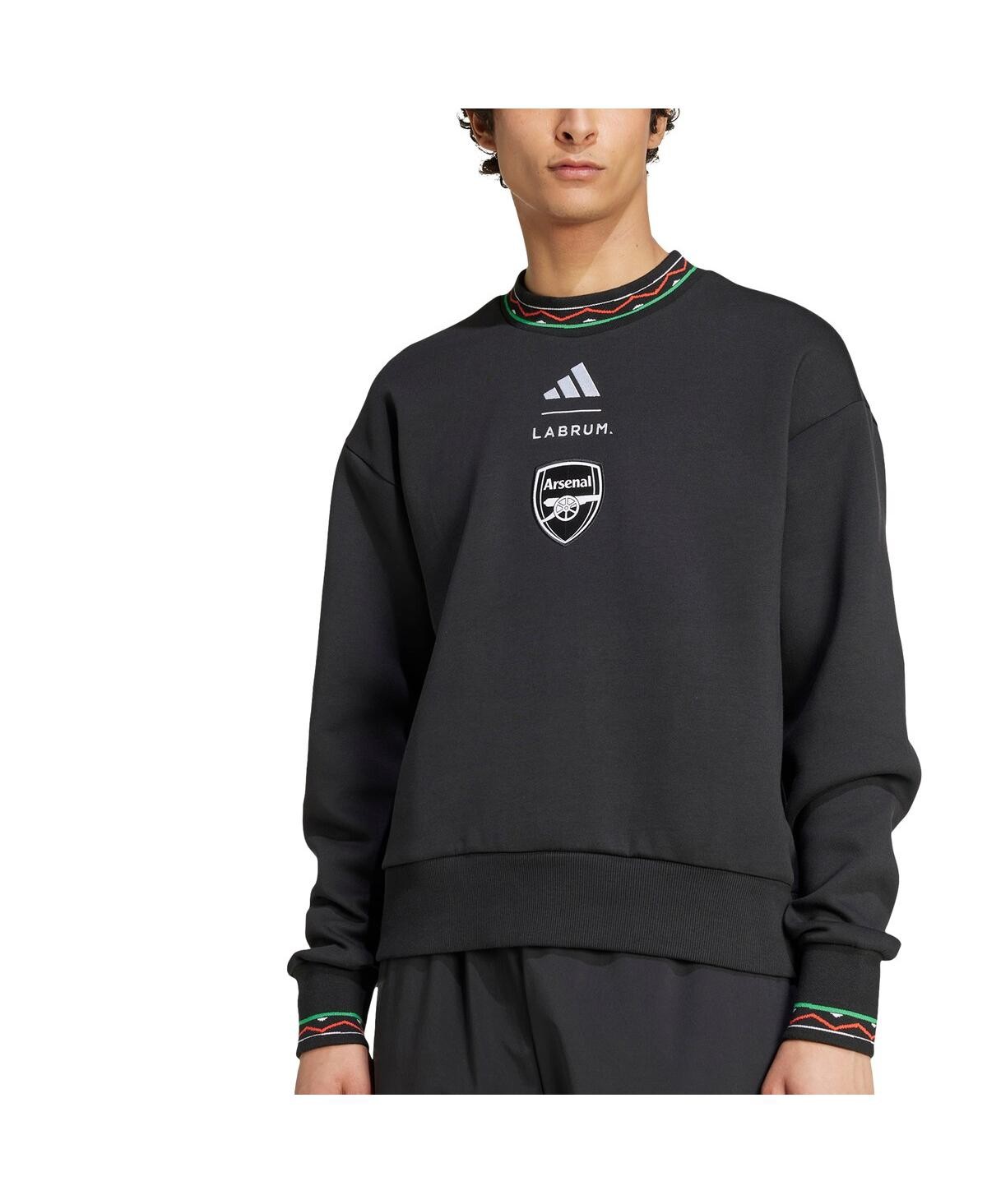 Men's Arsenal adidas X Labrum London 2024/25 Seasonal Pullover Sweatshirt, Black, Large