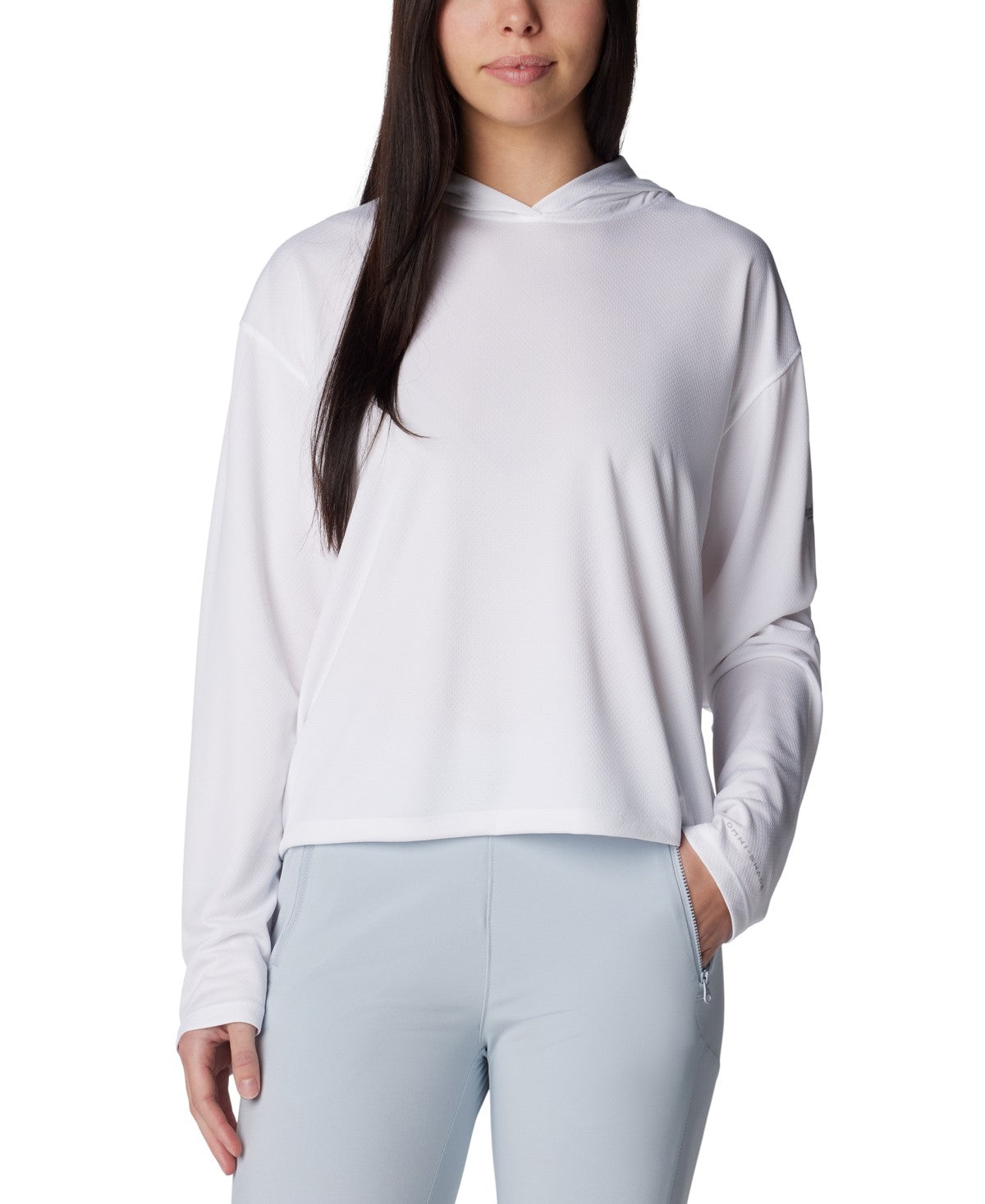 Columbia PFG Solar Streamtm Hoodie Women's Sweatshirt White : XL, Polyester