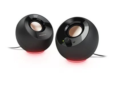 Creative Pebble SE 2.0 Speaker System, USB-C with RGB Lighting - Black