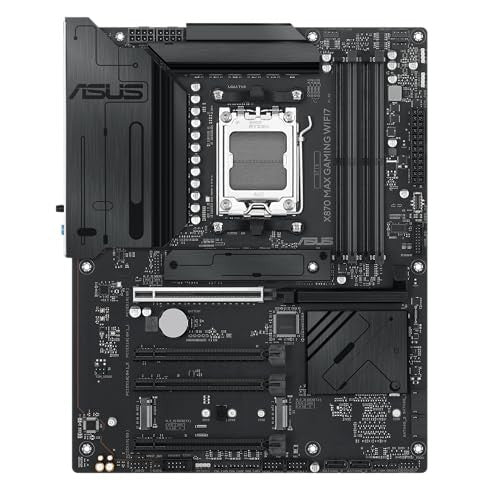 ASUS X870 MAX GAMING WIFI7 Supports DDR5, PCIe 5.0, Wi-Fi 7, USB4 Type-C, Aura Sync, and Powerful 12+2+1 Power Stages for Elite Gaming