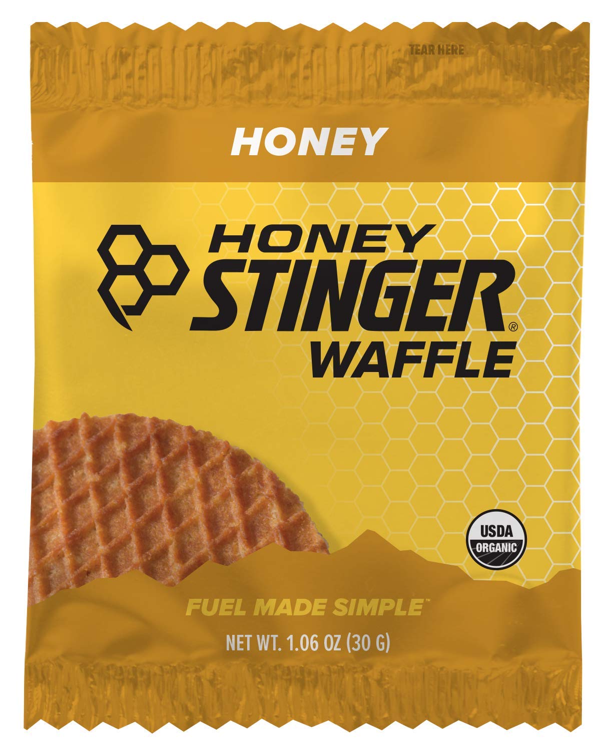 Honey Stinger Organic Energy Waffles, Honey, 1.06oz - 16ct
