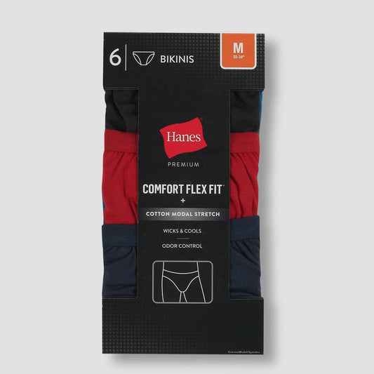 Hanes Premium Black Label Men's Bikini Underwear 6pk - Assorted Colors S