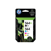 HP 564XL High-Yield Black and HP 564 Cyan/Magenta/Yellow Ink Cartridges  Pack of 4