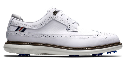 FootJoy Men's Traditions - Shield Tip Golf Shoes in White Size 10.5 M
