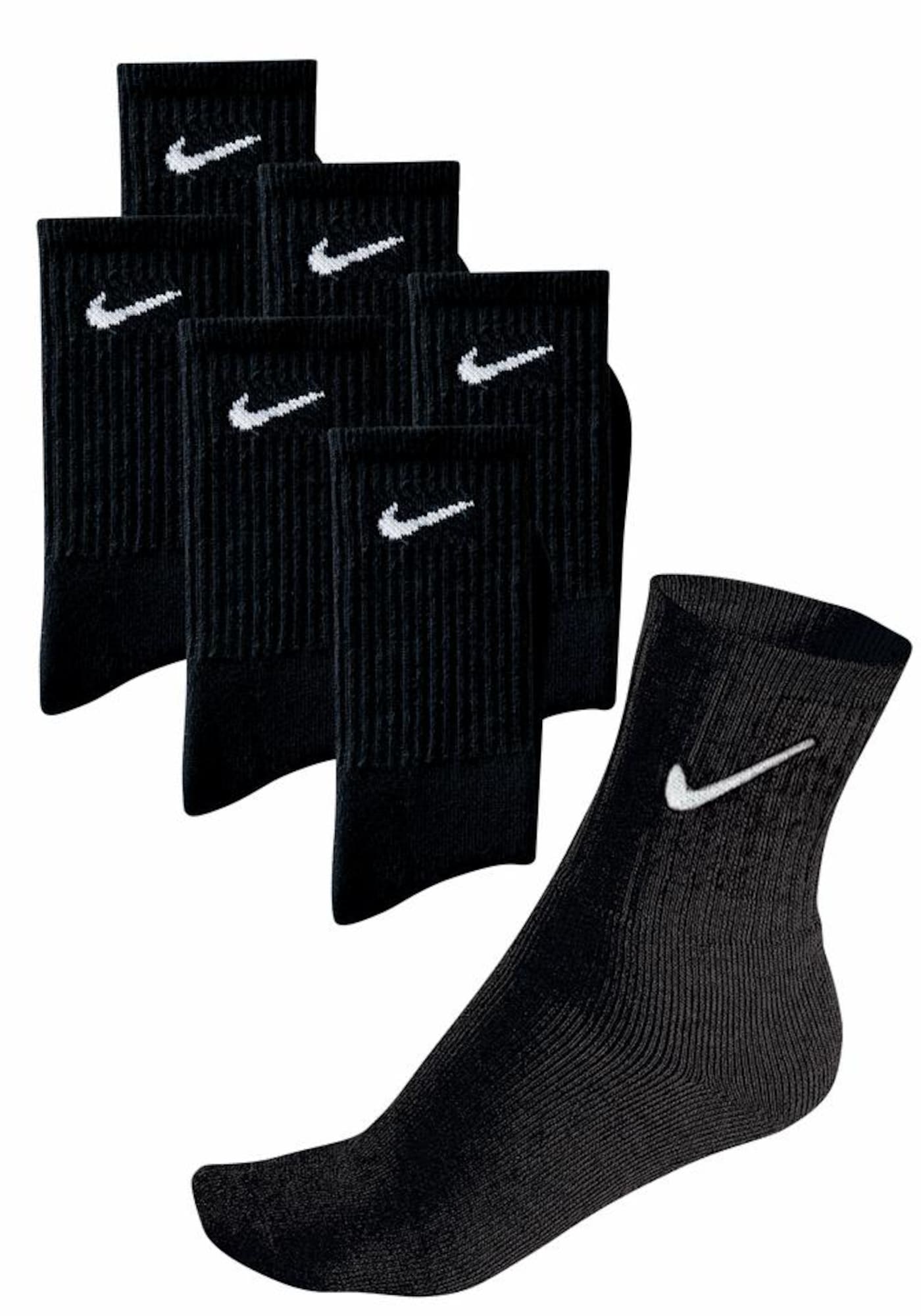 Nike Unisex Adult Everyday Cushioned Crew Socks (6 Pair) - Black, XL