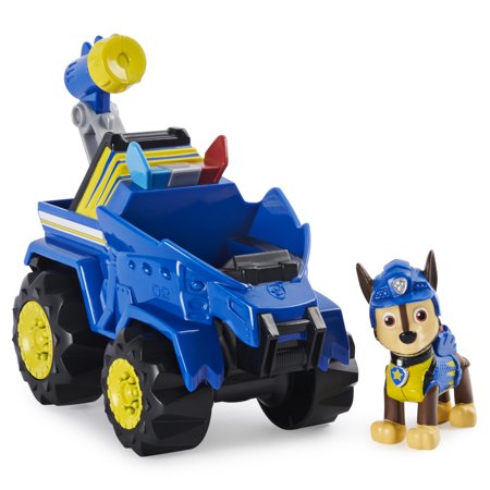 PAW Patrol  Dino Rescue Chase’s Deluxe Rev up Vehicle with Mystery Dinosaur Figure