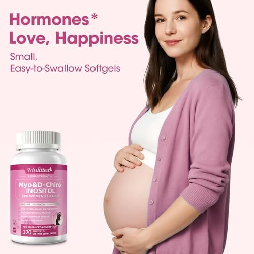 Mulittea Liposomal Myo-Inositol & D-Chiro Inositol Supplement for Women - 40:1 Ratio Plus Omega-3 - Hormone Balance, Support Ovarian, Help Menstrual Cycles & Mood - Vegan 120 Softgels