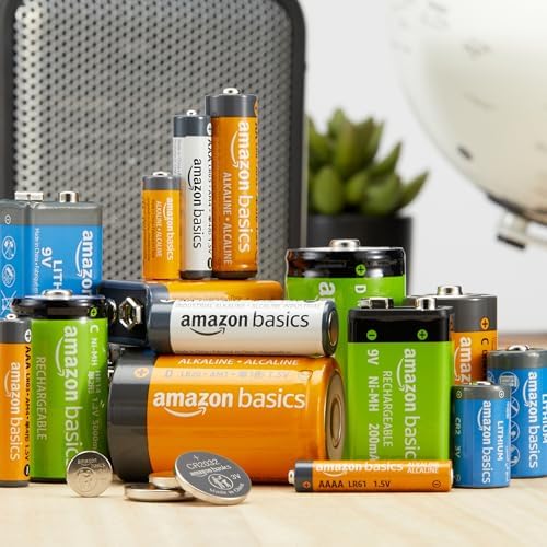 Amazon Basics High-Performance Alkaline Batteries - AA (24) & AAA (24) - 48 Count