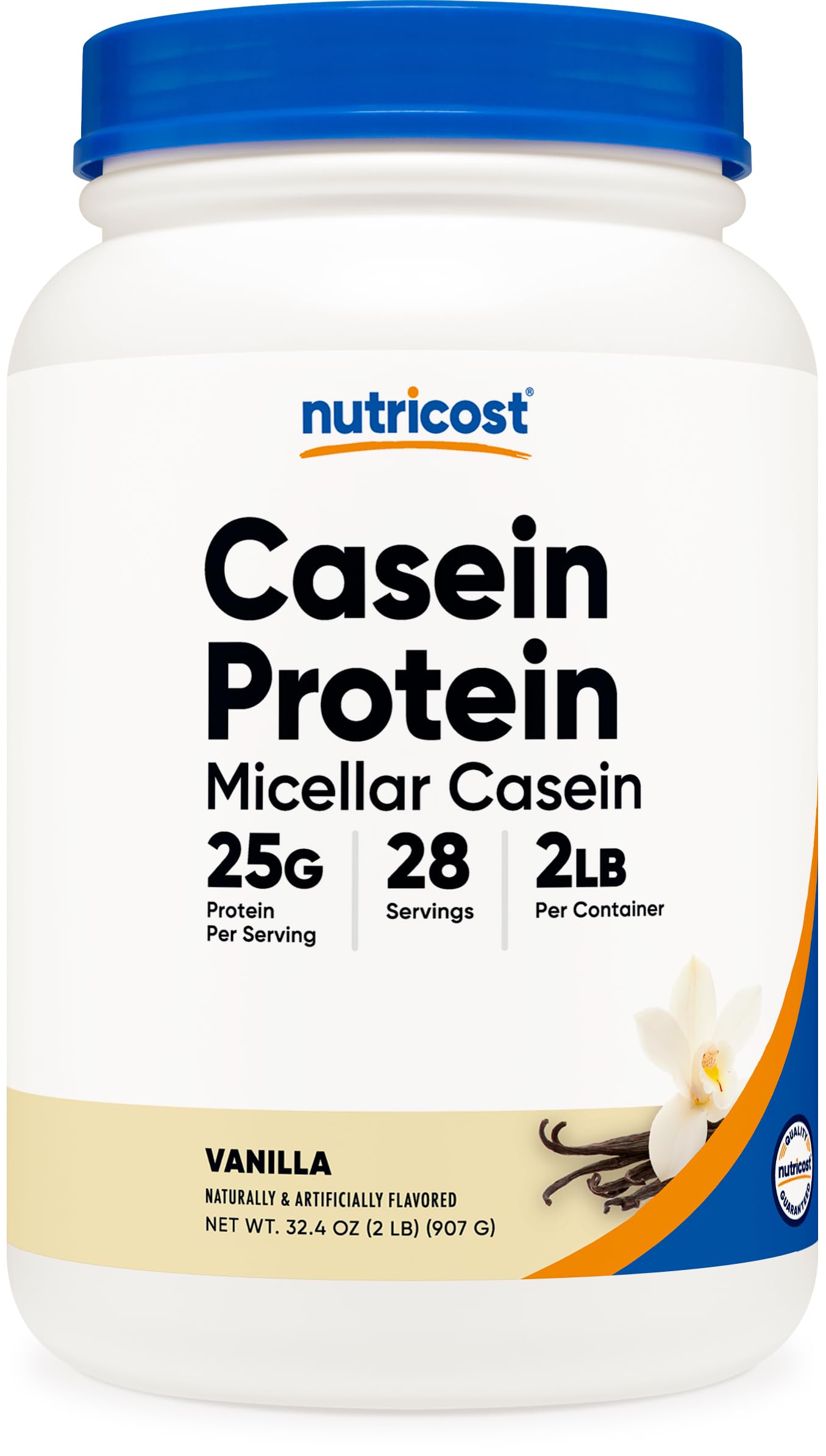 Nutricost Casein Protein Powder, Vanilla, 2 lb