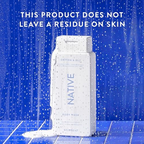 Native Body Wash with Naturally Derived Ingredients Sulfate, Paraben, & Dye Free - Cotton & Lily 18oz, 2 Pack