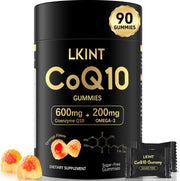 CoQ10 Gummies, 600mg with Omega 3 & Vitamin E, Sugar-Free Orange Flavor, 90ct