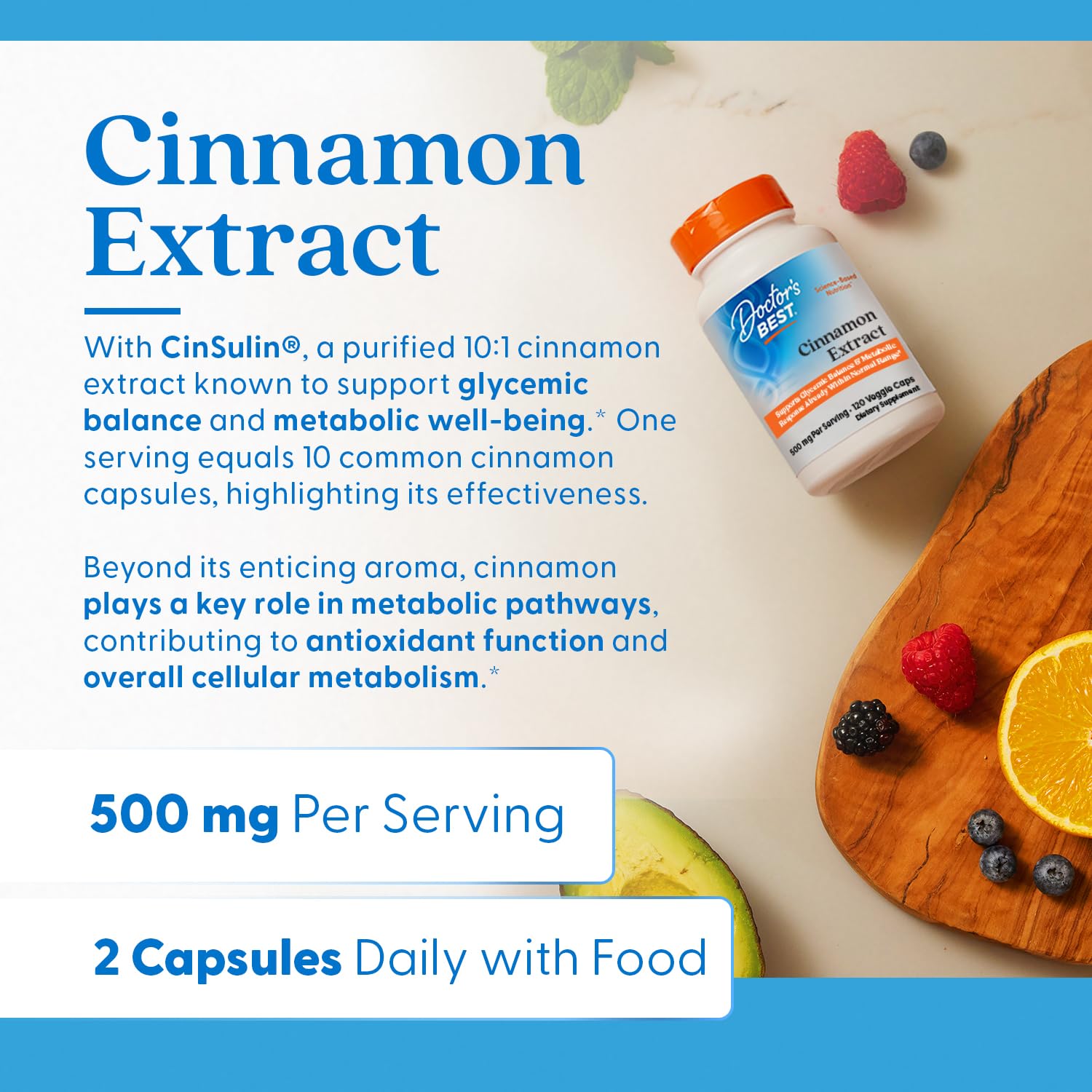 Doctor's Best Cinnamon Extract with CinSulin 250 mg - 120 Veggie Caps