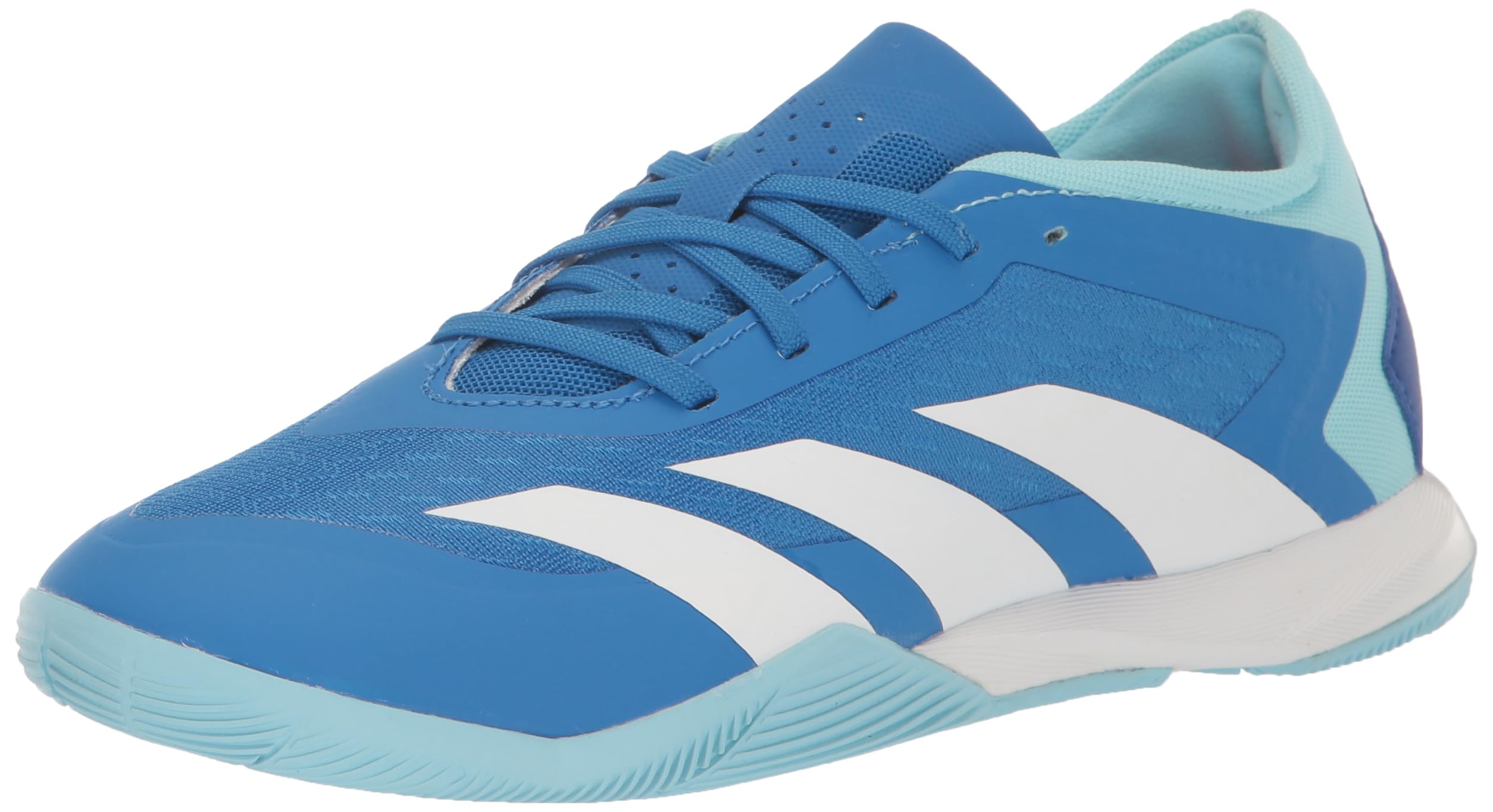 adidas Unisex Predator Accuracy.3 Low Indoor Soccer Shoe White/Blue 10(M)/11 (W)