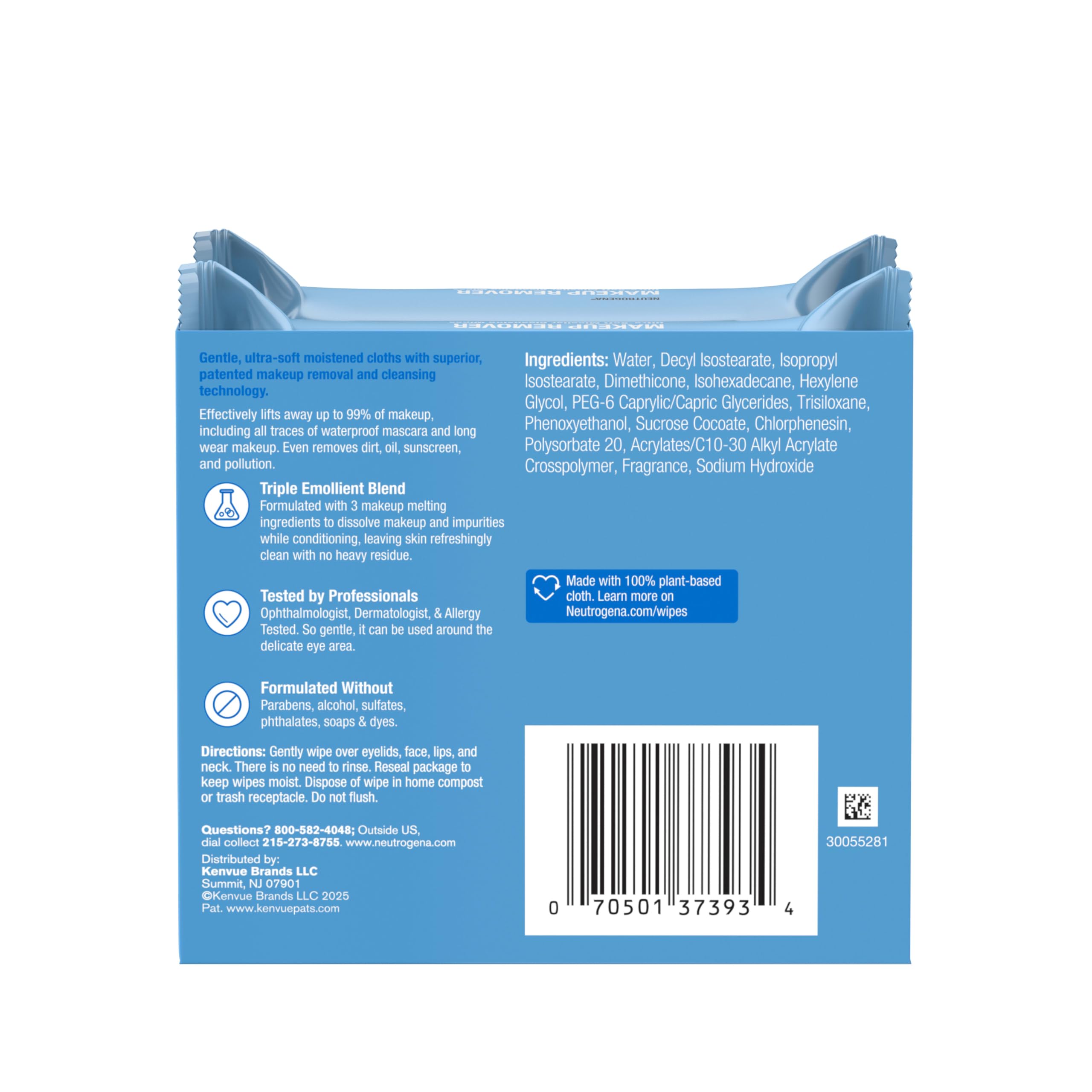 Neutrogena Makeup Remover Wipes - Ultra Soft Micellar Facial Cleansing - 50ct