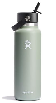 Hydro Flask 40 Oz Wide Flex Straw Cap Stainless Steel Water Bottle - Agave Green
