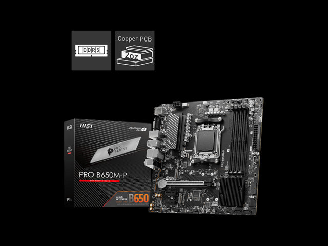 MSI Pro B650M-P ProSeries Motherboard, AMD Ryzen 8000/7000 AM5 DDR5