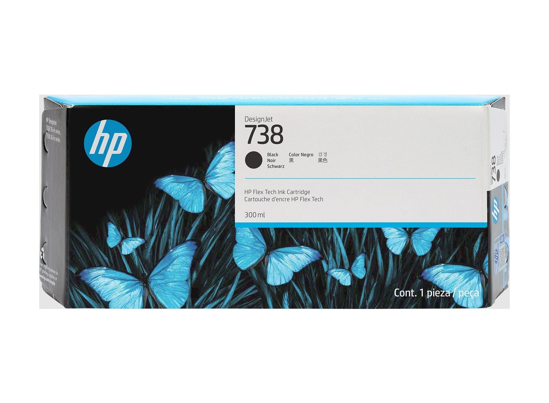 HP 738 300-ml Black DesignJet Ink Cartridge