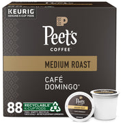 Peet's Coffee Café Domingo Medium Roast Keurig K-Cup Coffee Pods, 88ct