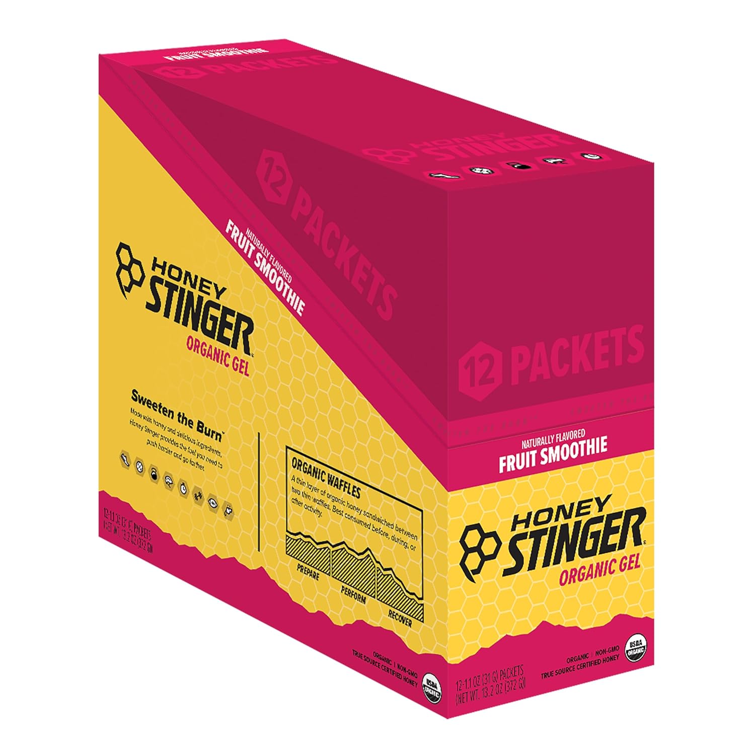 Honey Stinger Organic Energy Gels - Fruit Smoothie, 1.1oz (12ct)