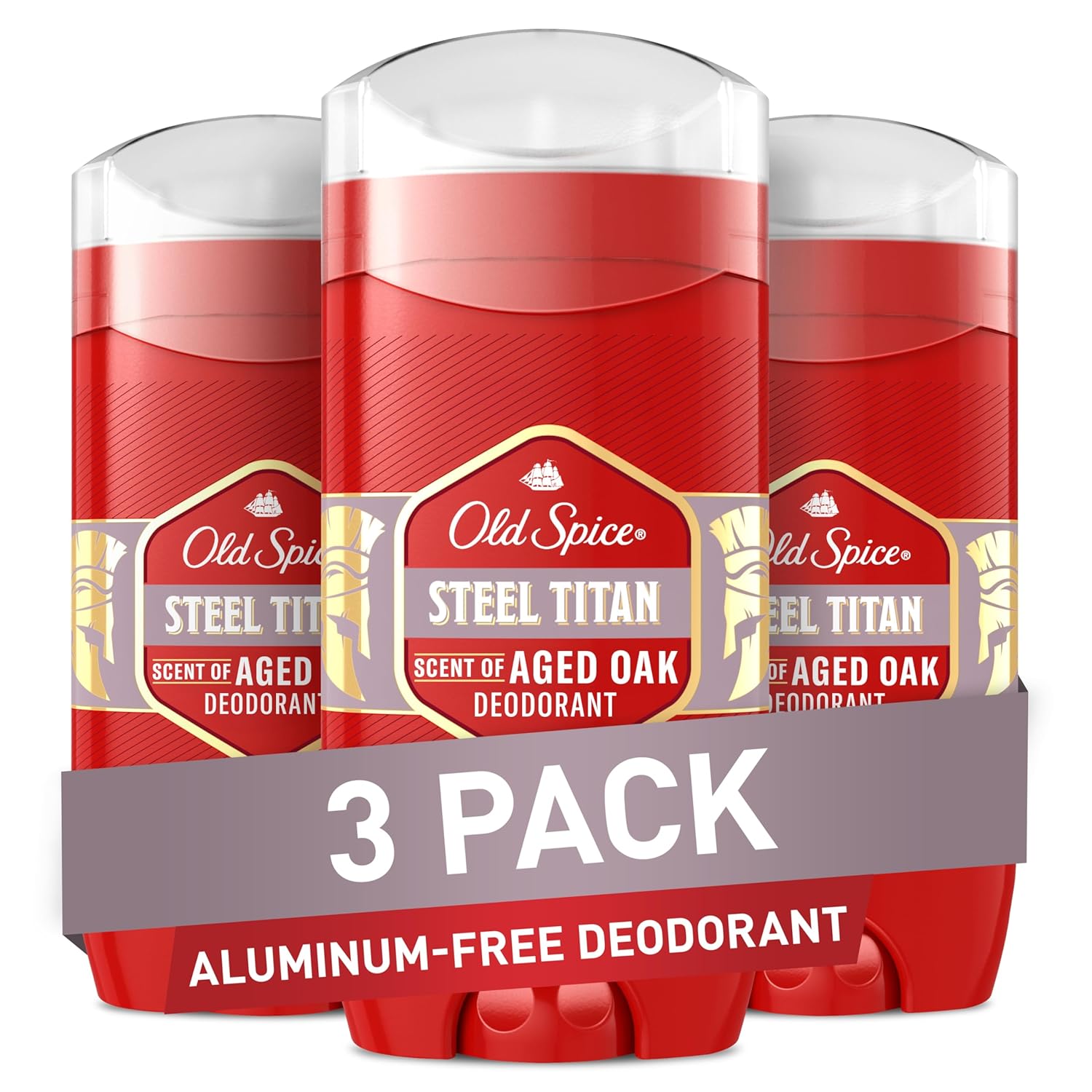 Old Spice Aluminum-Free Men's Deodorant - Steel Titan (Aged Oak) 3oz Sticks (3 Pack)