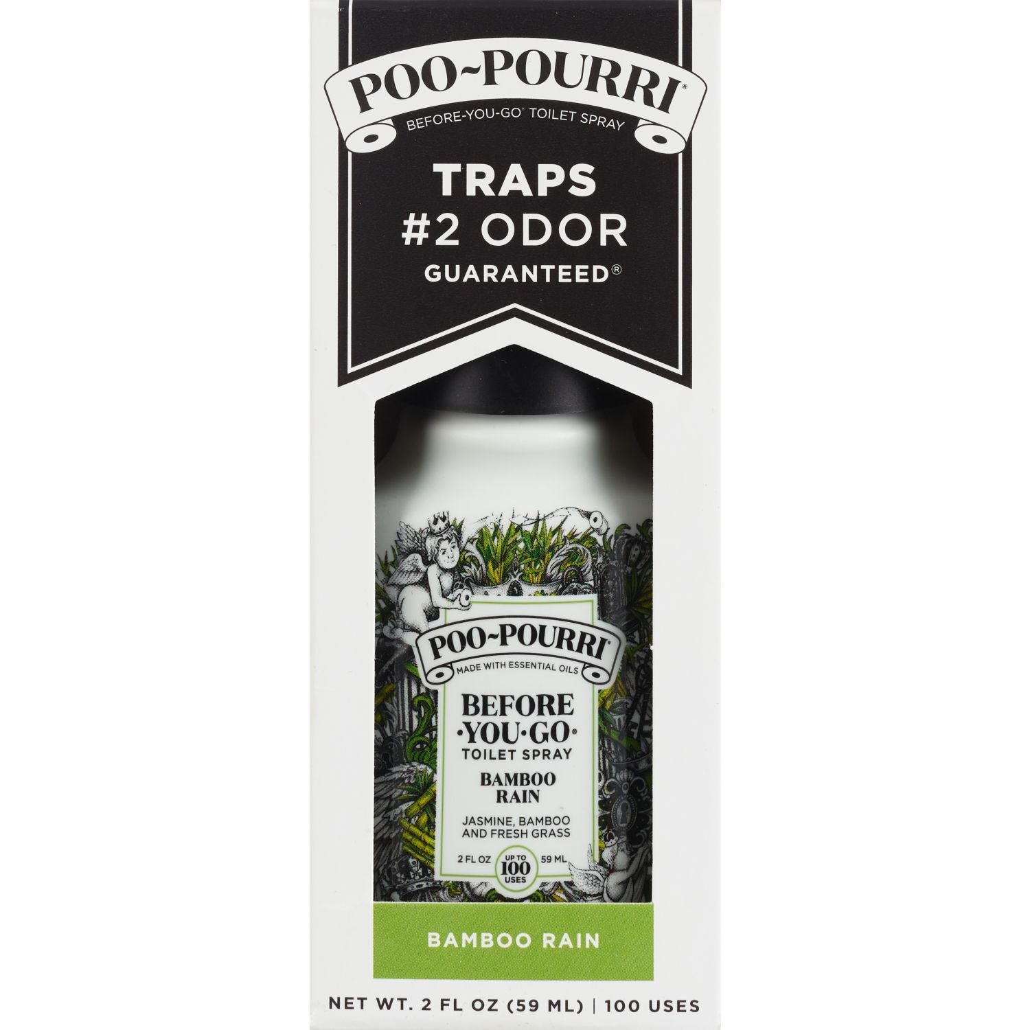 Poo-Pourri Bamboo Rain  Jasmine + Bamboo + Fresh Grass  Before-You-Go Toilet Spray  2 Oz