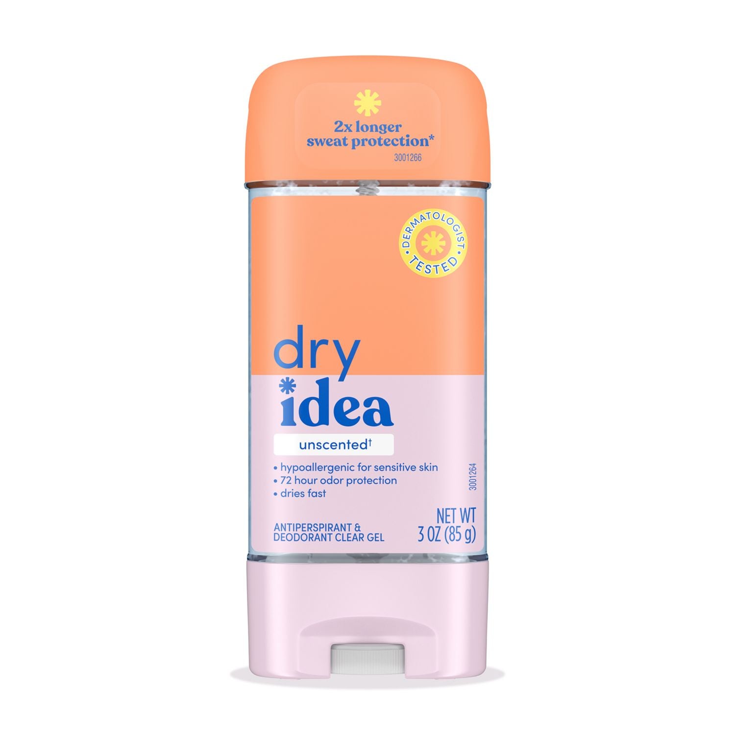 Dry Idea Gel Deodorant & Antiperspirant  Unscented for Sensitive Skin  3 oz.
