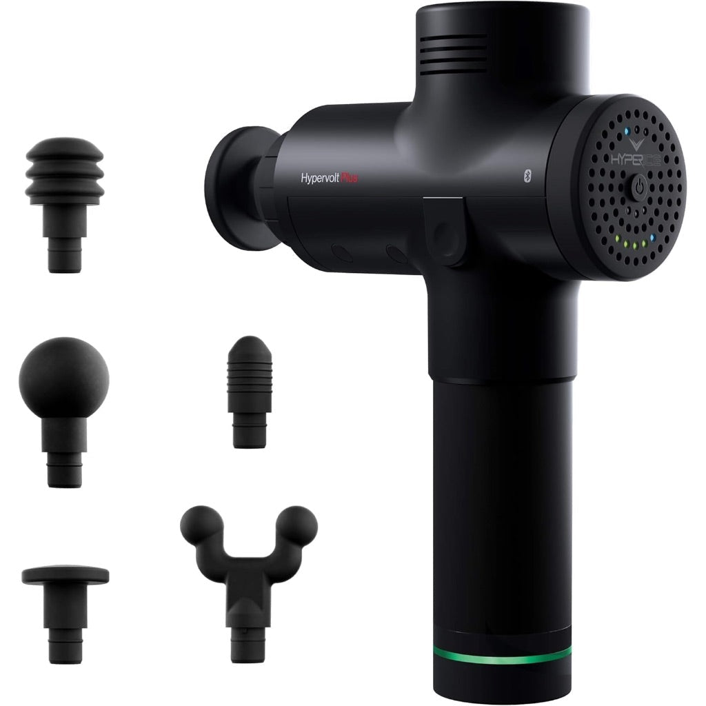 Hypervolt Plus, Featuring Quiet Glide Technology - Handheld Percussion Massage Gun | 3 Speeds, 5 Interchangeable Heads | Helps Relieve Sore Muscles and Stiffness (Hypervolt Plus w/Bluetooth)