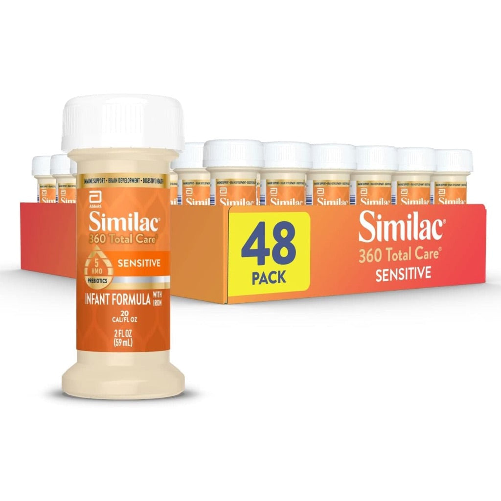 Similac 360 Total Care Sensitive Ready-to-Feed Infant Formula Bottles, 2 fl. oz. (48ct)