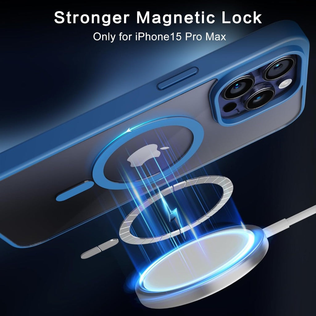 MagSafe, Military-Grade Protection iPhone 15 Pro Max Case - Blue