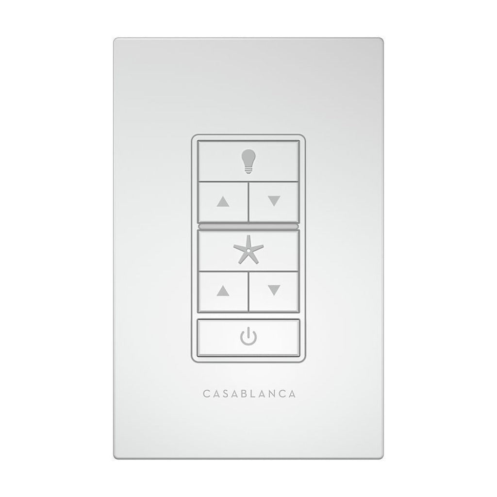 Casablanca Universal Wall Mount Control, 4 Speed Ceiling Fan and Light - White (99195)