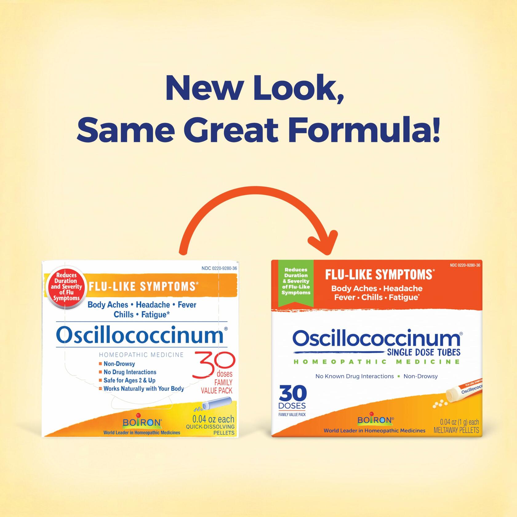 Boiron Oscillococcinum Pellets Relief from Flu-Like Symptoms, Body Aches, Headache, Fever, Chills and Fatigue - 30 Doses