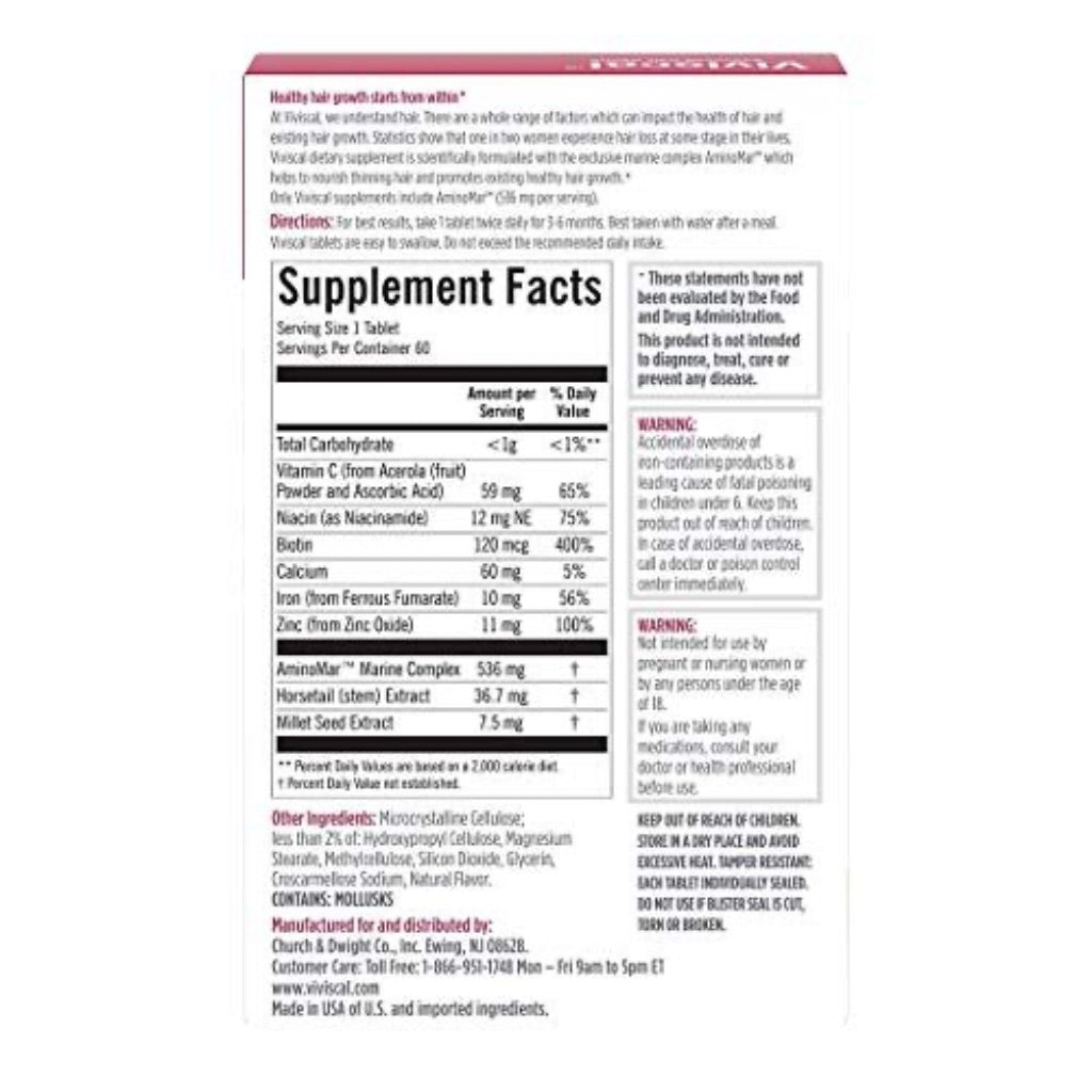 Viviscal Advanced Hair Health Hair Growth Tablets - 60ct.