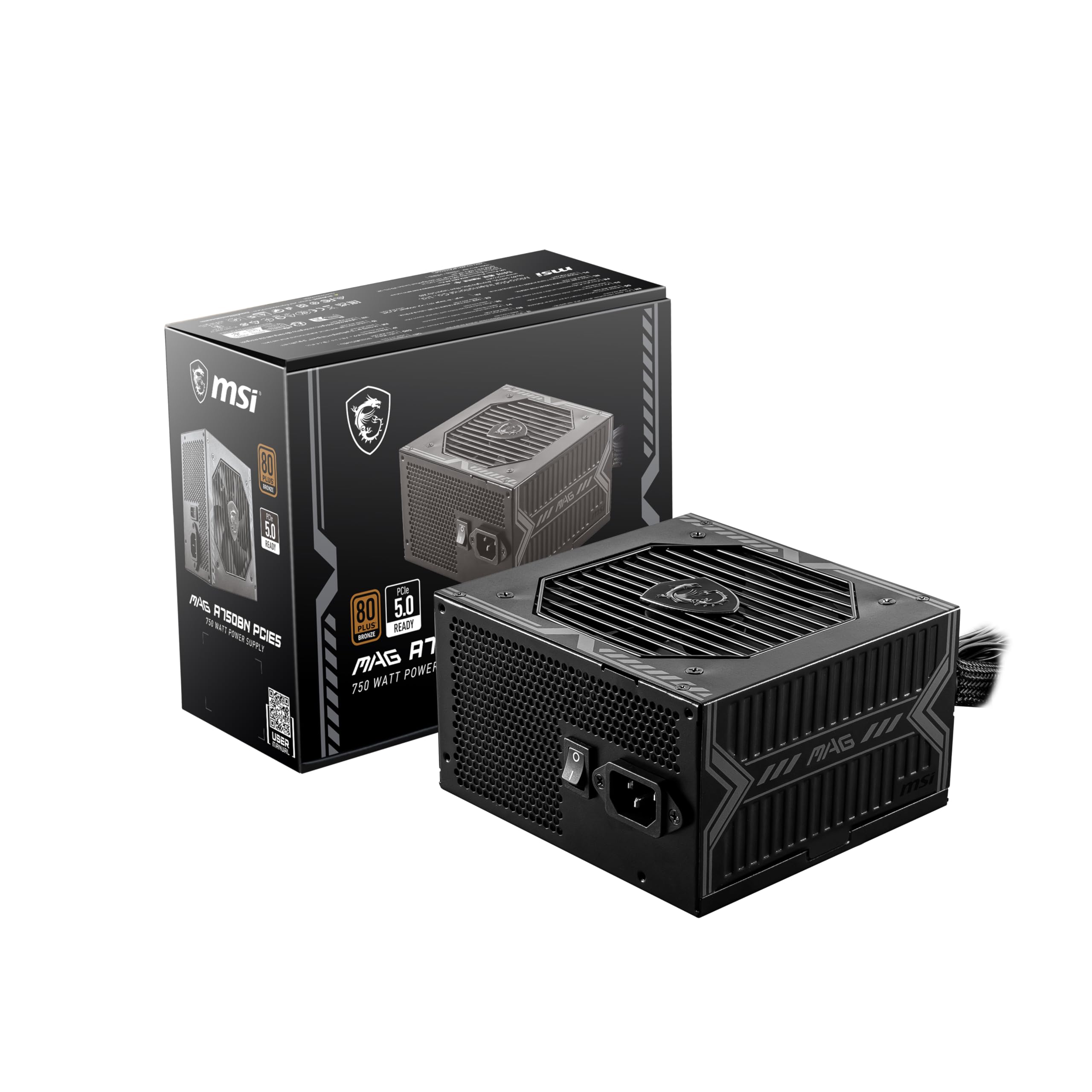 MSI MAG A750BN 750W Fully Wired 80+ Bronze PCIE 5.0 ATX Power Supply