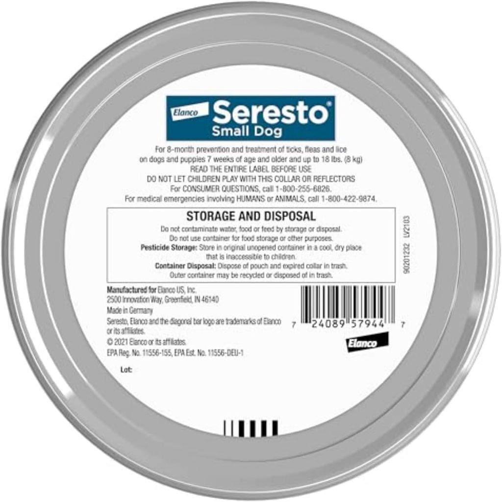 Elanco Seresto Flea & Tick Treatment & Prevention Collar for Small Dogs Under 18lbs