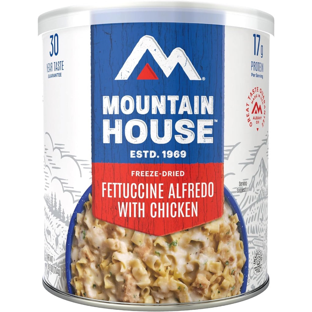 Mountain House Freeze-Dried Fettuccine Alfredo with Chicken, 9 Servings, 30yr Shelf Life