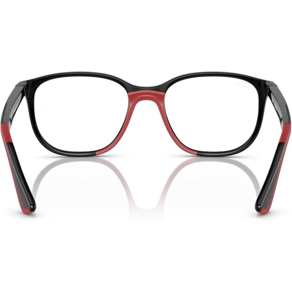 Ray-Ban Kids RY9078VF 3928 Eyewear Frames - Black on Rubber Red, 48/16/135