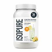 Isopure Clear Low Carb Whey Isolate Protein Powder, Citrus Lemonade, 1.98lbs (36 Servings)
