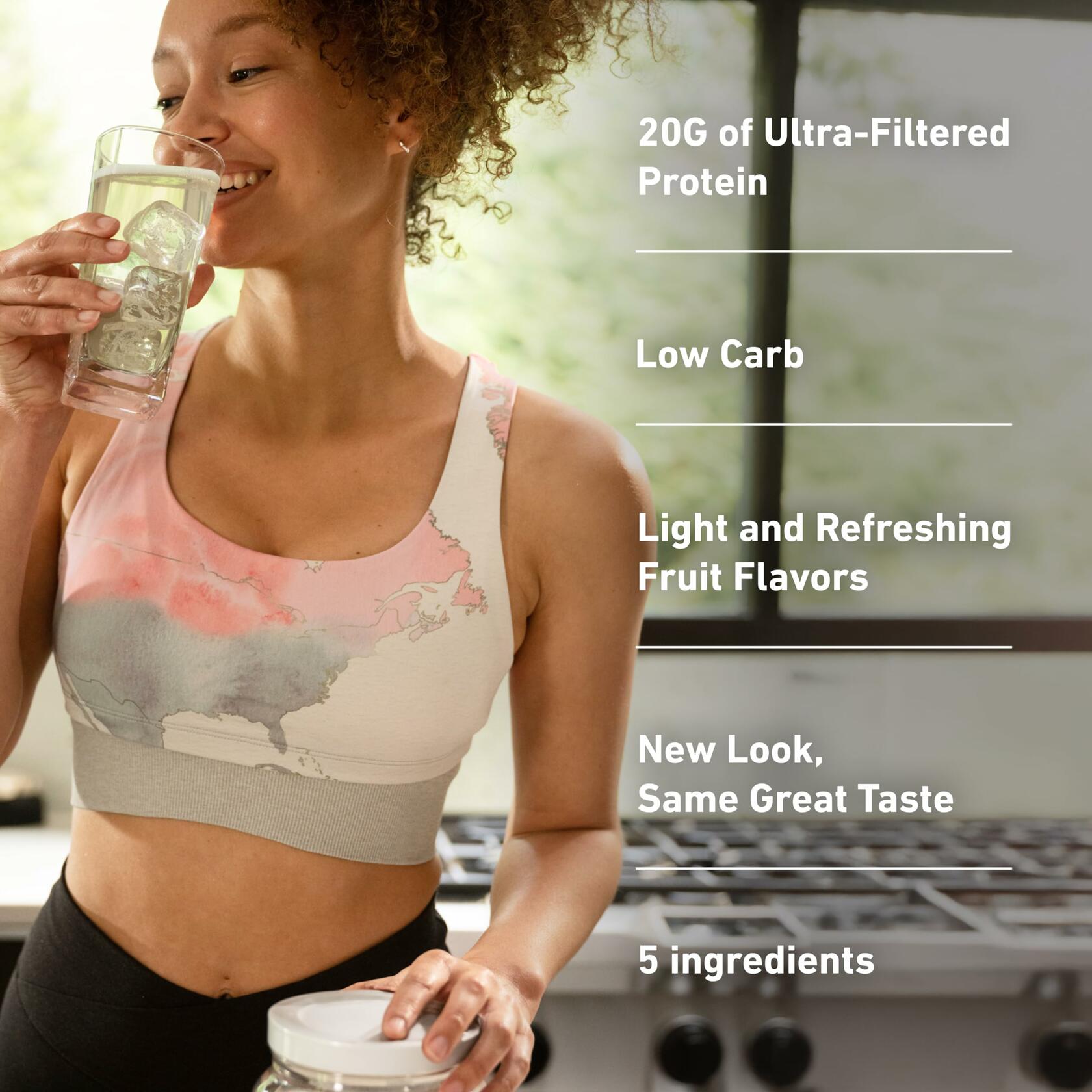 Isopure Clear Low Carb Whey Isolate Protein Powder, Citrus Lemonade, 1.98lbs (36 Servings)