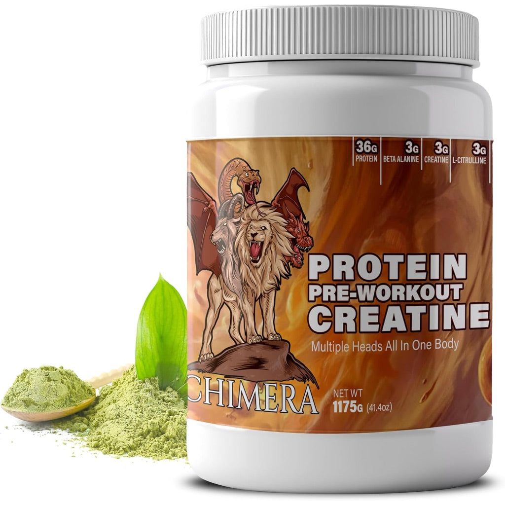 CHIMERA All-in-One Protein & Pre-Workout Creatine Powder - Unflavored, 41 oz (25 Servings)
