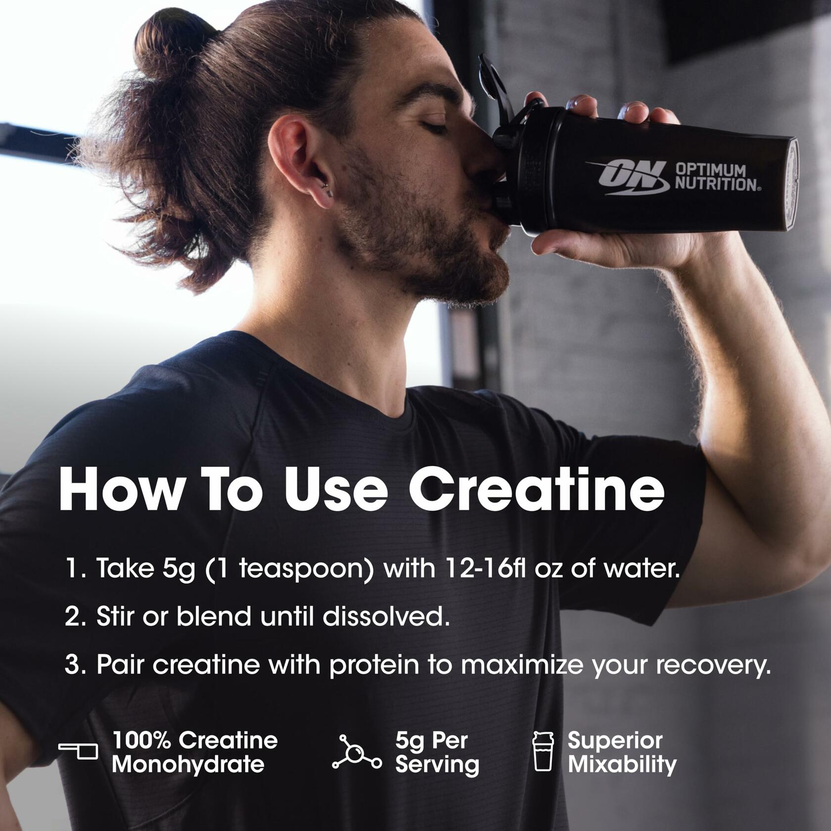 Optimum Nutrition Micronized Creatine Monohydrate Powder - Unflavored, 120 Servings