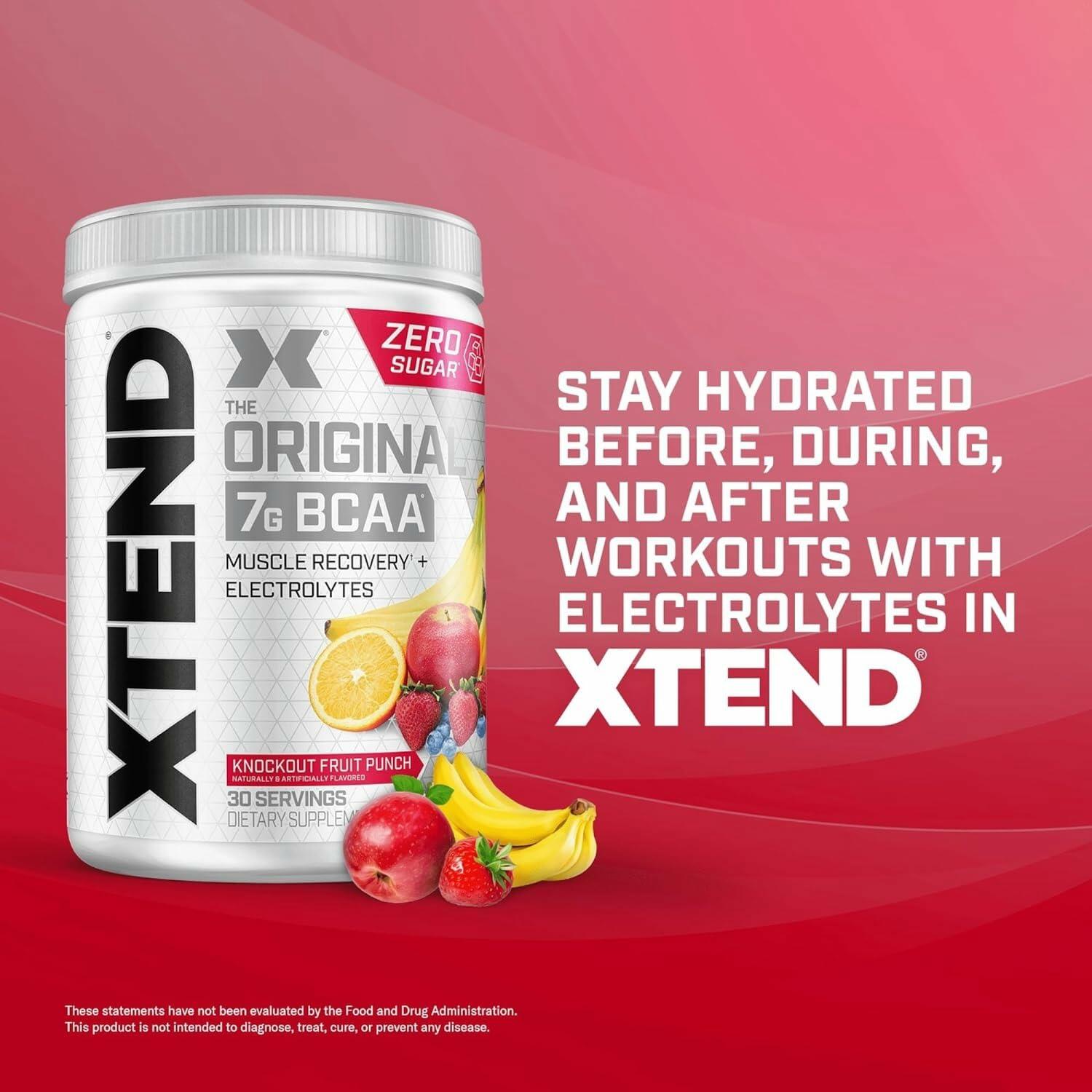 Cellucor XTEND Original BCAA Powder - Knockout Fruit Punch, 30 Servings