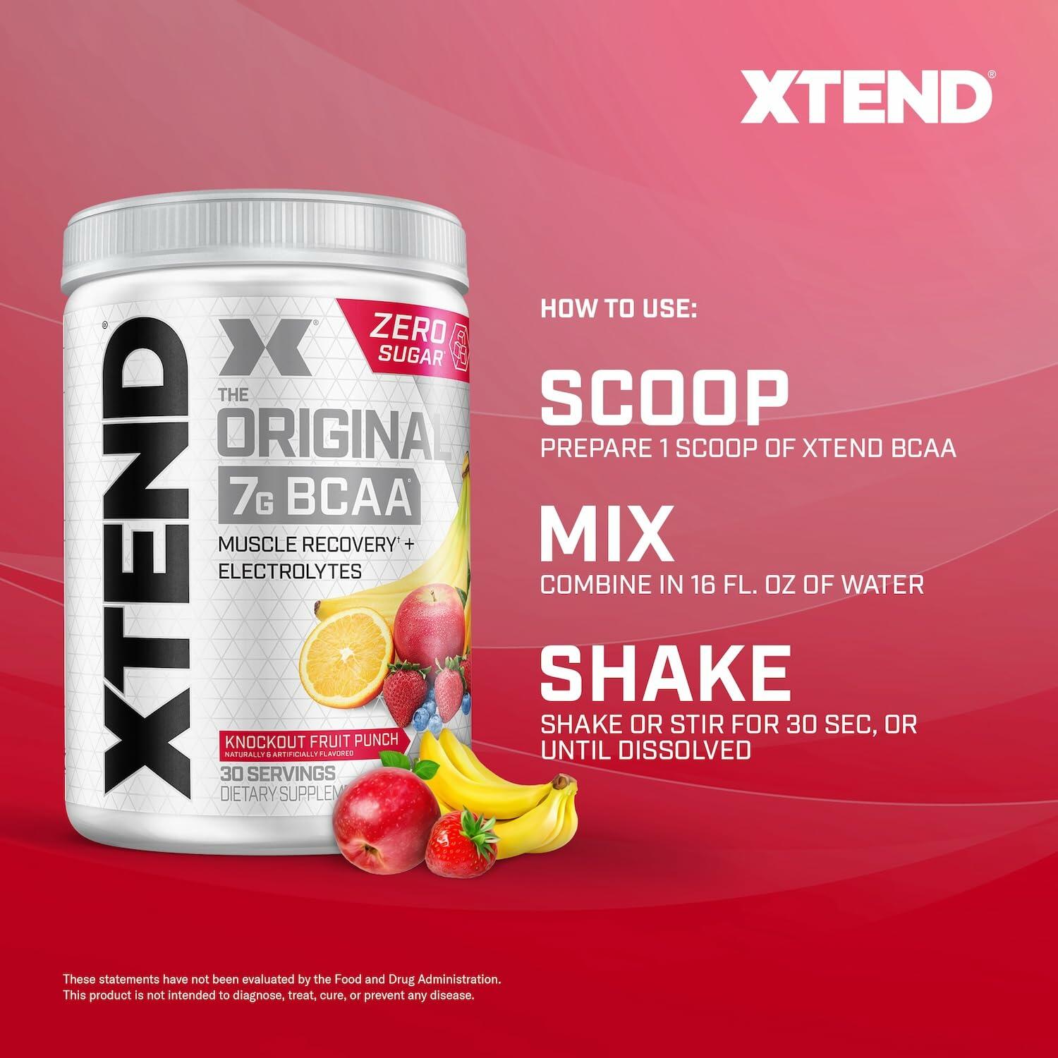 Cellucor XTEND Original BCAA Powder - Knockout Fruit Punch, 30 Servings