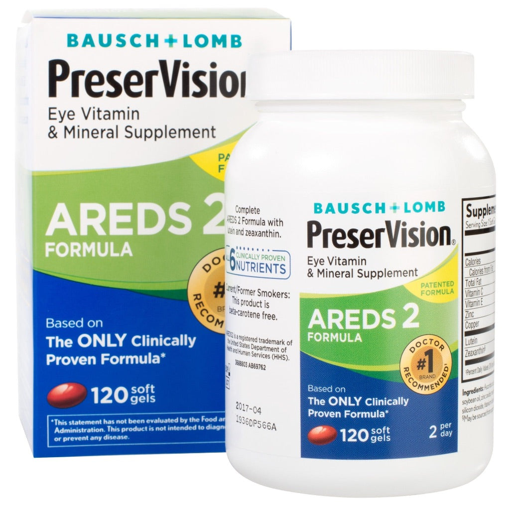 Bausch + Lomb PreserVision AREDS 2 Vitamin & Mineral Soft Gels, 120ct