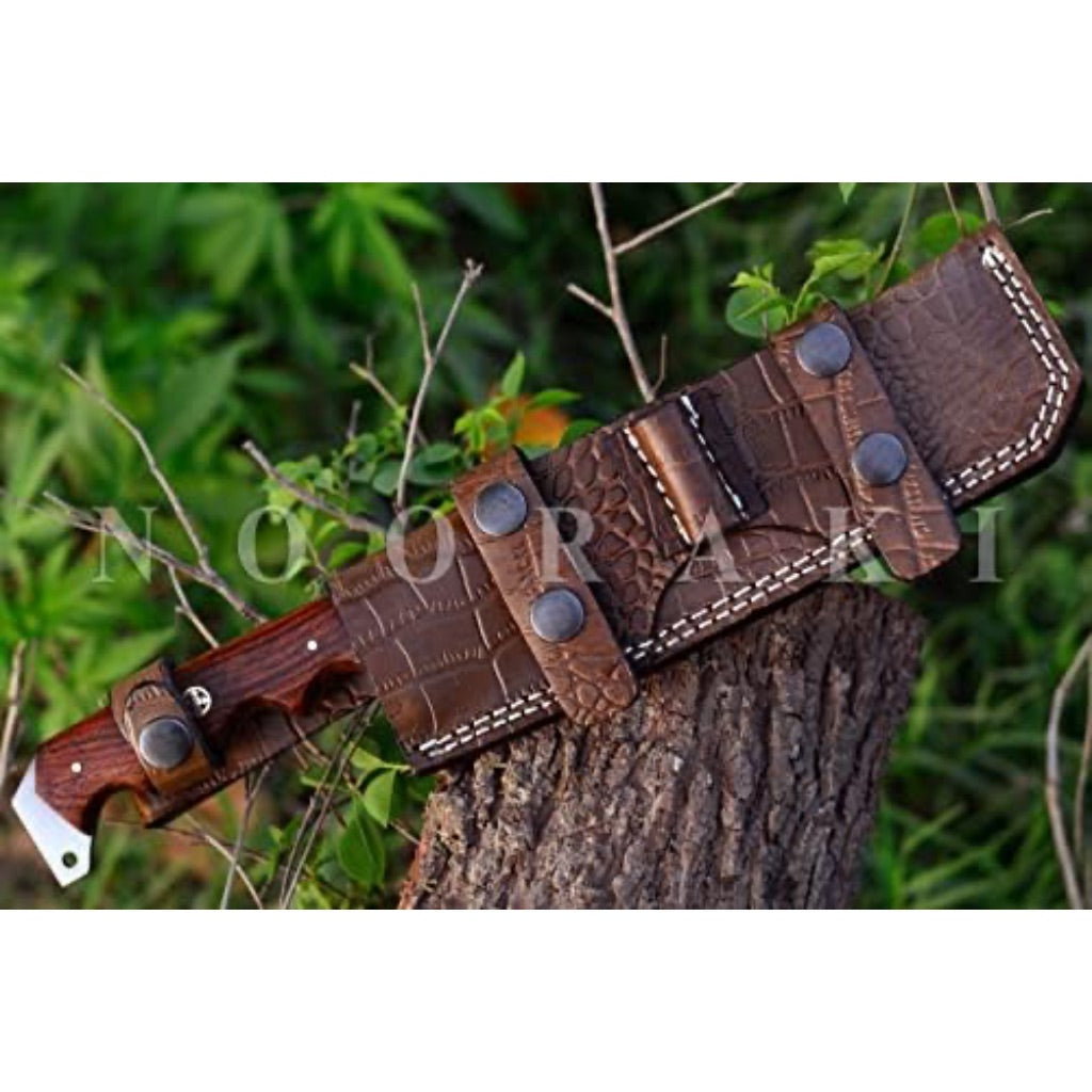 Nooraki BK-350 Premium Handmade Damascus Steel 12" Hunting Knife with Sheath