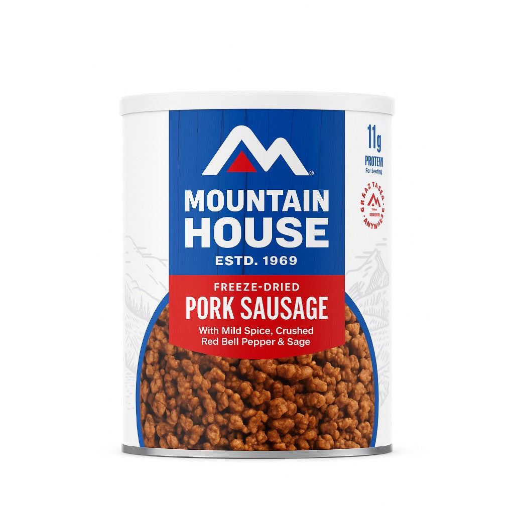 Mountain House Freeze-Dried Pork Sausage, 25 Servings, 30yr Shelf Life