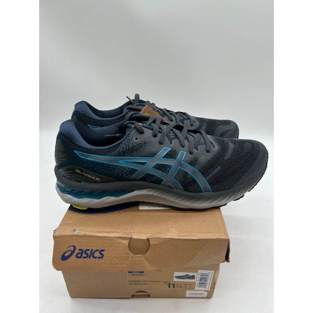ASICS Men's GEL-Nimbus 23 Running Shoes, Gray/Blue - Size 11.5 EE