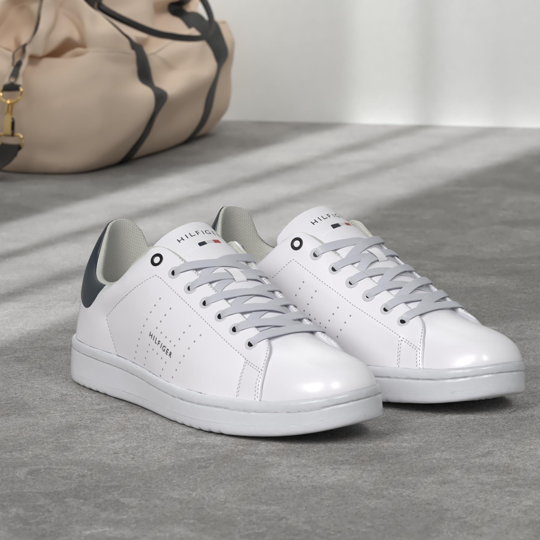Tommy Hilfiger Men's Liston Sneakers - White/Green, Size 12