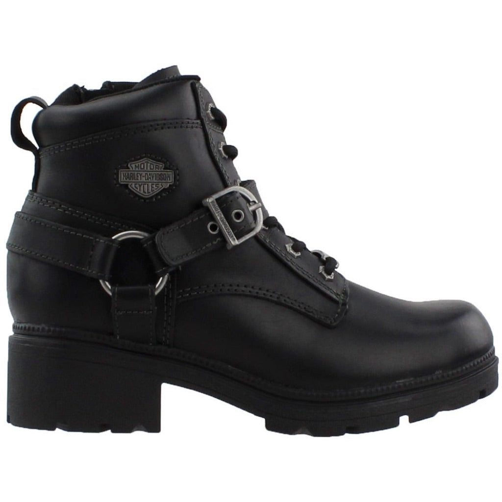 Harley-Davidson Footwear Women's Tegan Round Toe Motorcycle Boots - Black, Size 8