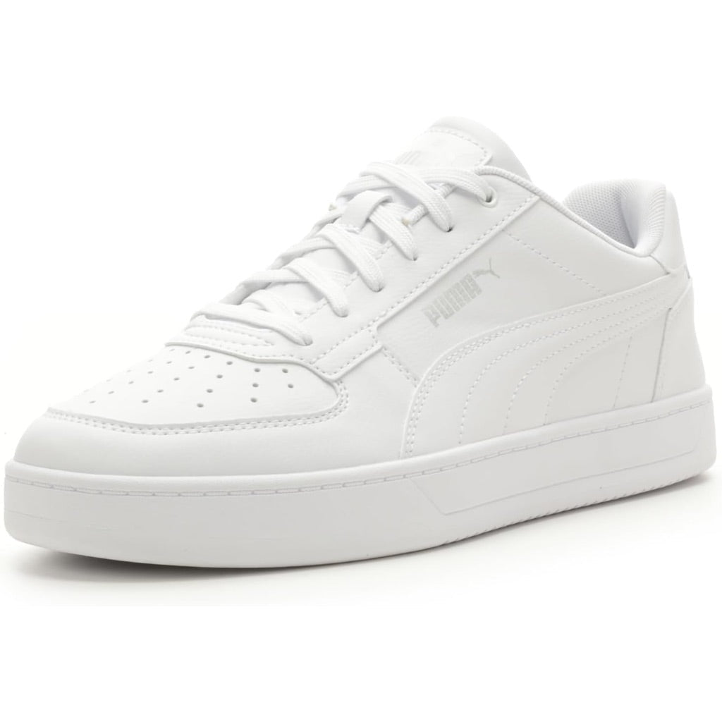 PUMA Men's Caven 2.0 Lux Athletic Sneaker - Puma White/Puma Silver, Size 8.5